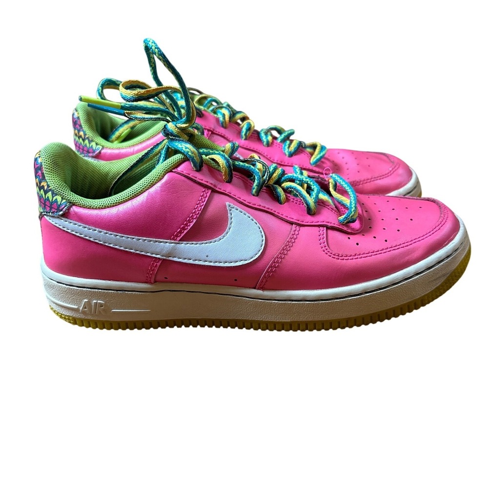 Nike Air Force 1 Low Kids Pink‎ Good Neon Green Yellow CW5761-600 SIZE 5Y
